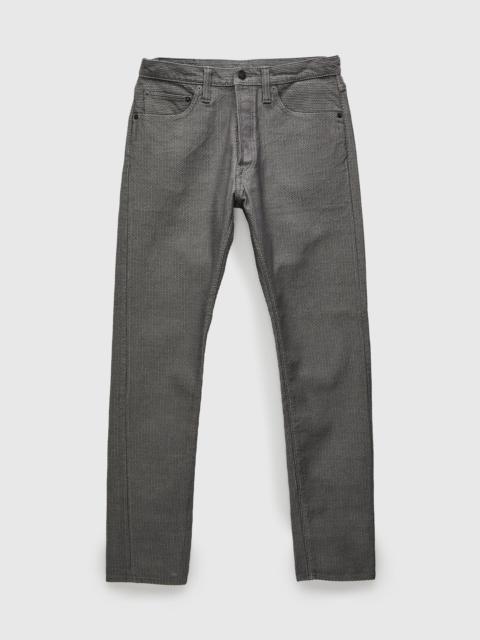 Pure Blue Japan 1177-GRY Gray x Black Sashiko Denim - Relaxed Tapered Fit