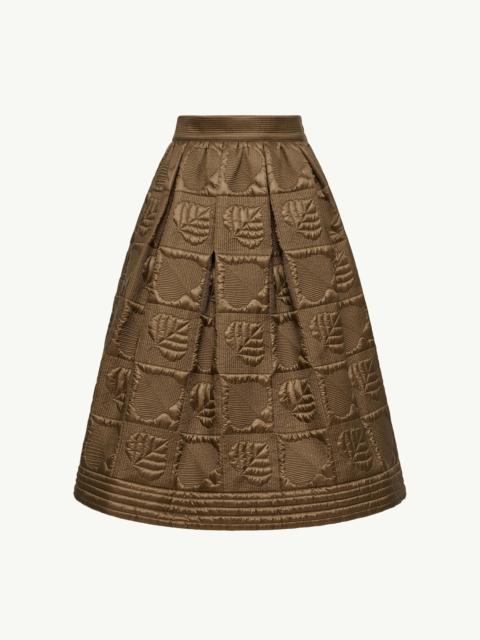 Moncler Grenoble Leaf-Quilted Padded A-Line Skirt