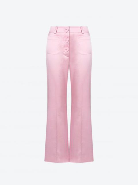 HEART BUTTONS STRETCH SATIN TROUSERS