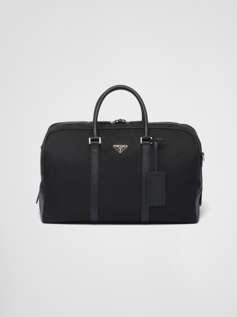 Re-Nylon and Saffiano leather duffel bag