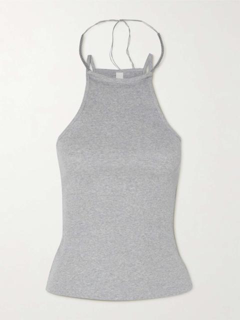 Dion Lee Barball bead-embellished ribbed organic cotton-jersey tank
