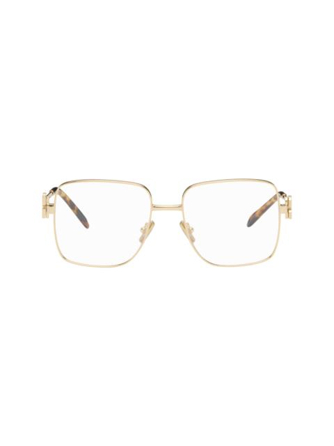 Miu Miu Gold Square Glasses