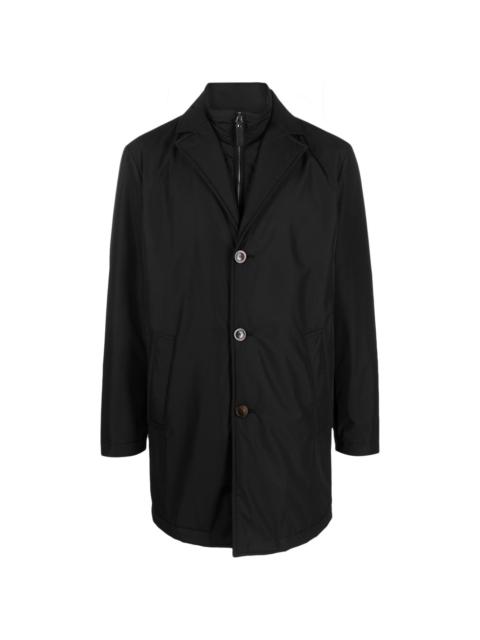 Canali single-breasted layered coat
