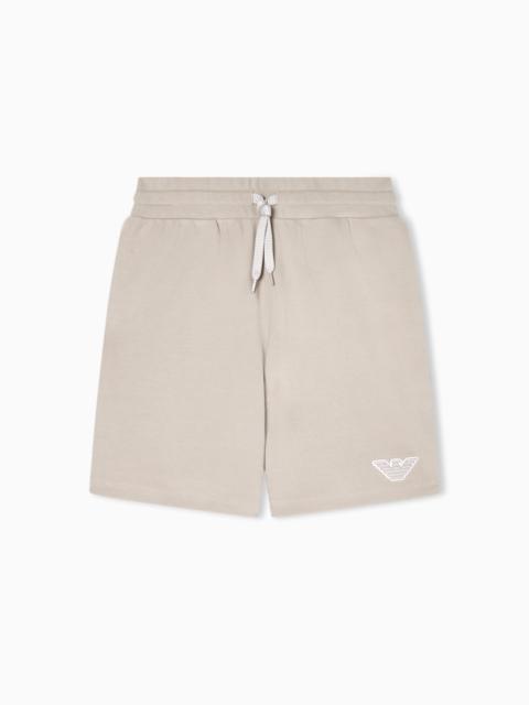 EMPORIO ARMANI LOUNGEWEAR BERMUDA SHORTS IN JERSEY WITH AN EAGLE PATCH
