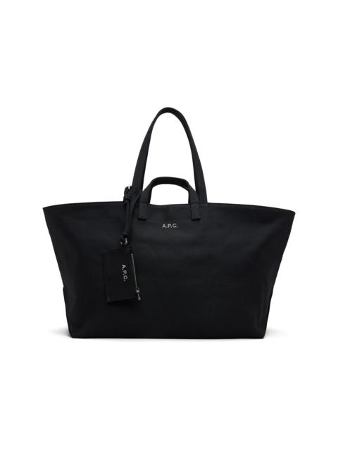 A.P.C. Black 'Le Drummer' Toile Tote
