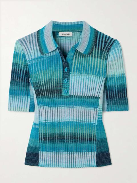 Devina striped ribbed-knit top