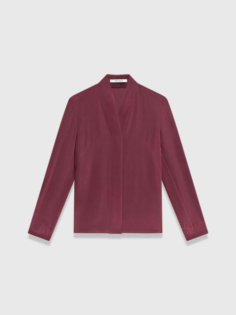THE FOLD Bowery Stretch Silk Satin Blouse