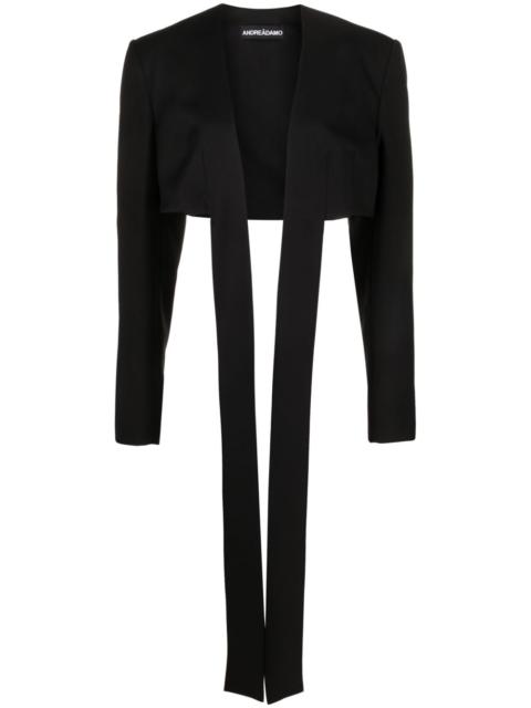 ANDREĀDAMO open-front cropped jacket