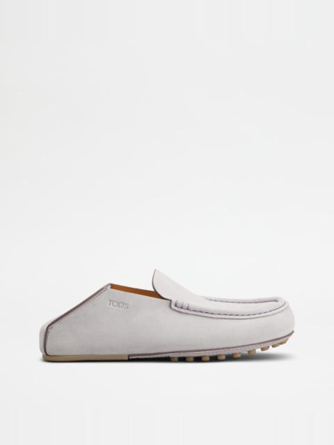 Tod's SLIPPER LOAFERS IN SUEDE - VIOLET