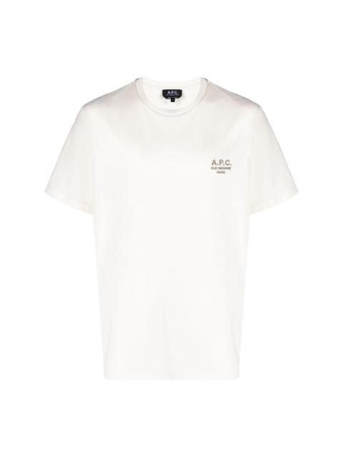 A.P.C. embroidered-logo cotton T-shirt