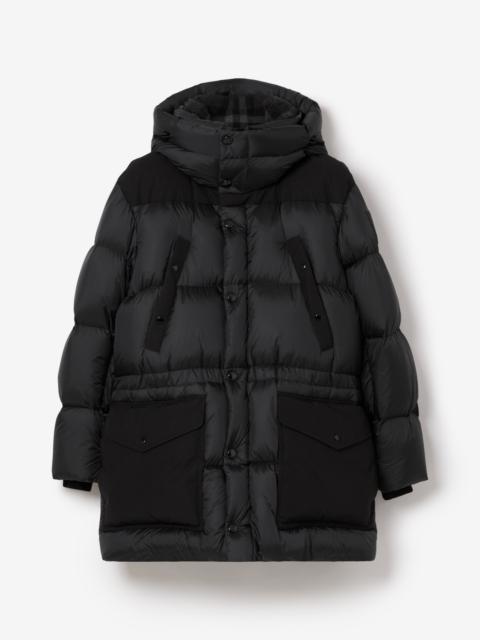 Burberry Logo Appliqué Nylon Puffer Coat