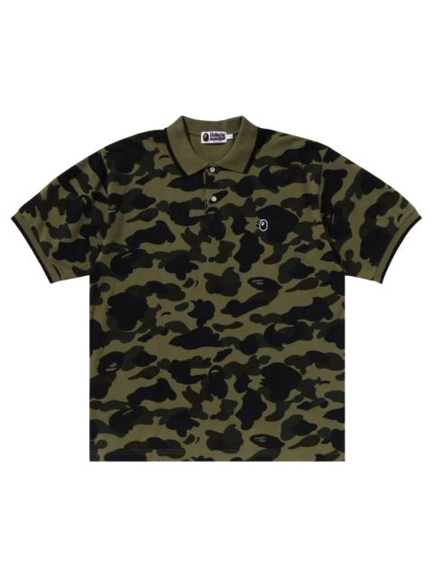 トップス A BATHING APE LINE CAMO TERRY TOWEL POLO A BATHING APE® BAPE Line Camo Terry Towel Ape Head One Point
