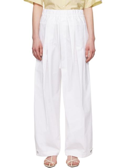 Jil Sander White Wide-Leg Trousers