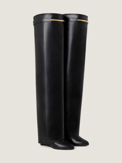 Givenchy SHARK PINCH OVER-THE-KNEE BOOTS IN LEATHER