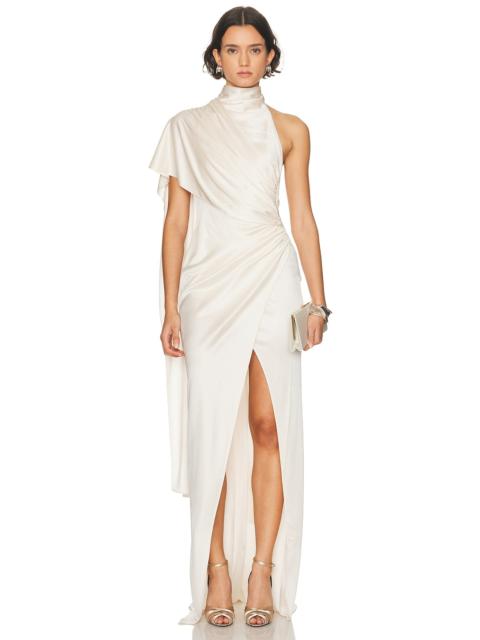 THE ANDAMANE Waverly Cape Effect Maxi Dress