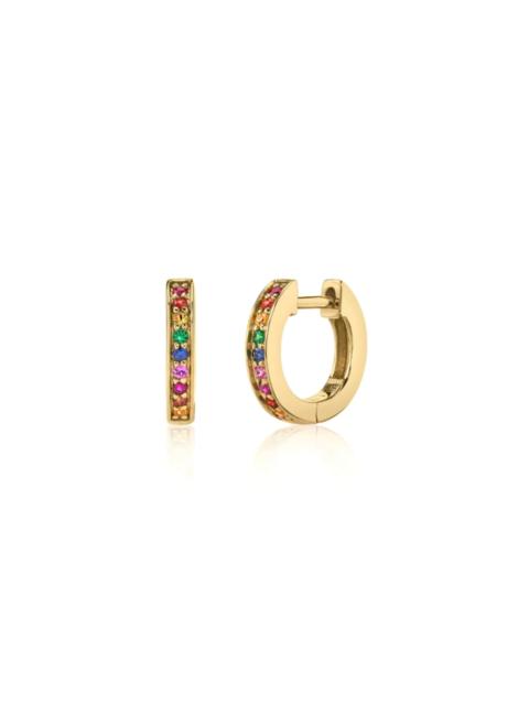 SYDNEY EVAN Small Rainbow Huggie Hoops