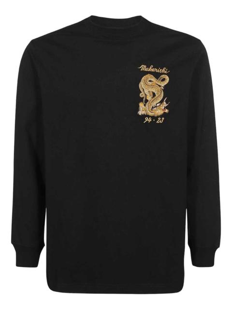 MAHARISHI dragon-embroidered long-sleeve T-shirt