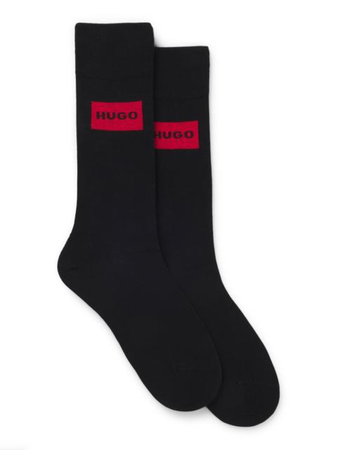 HUGO TWO-PACK OF REGULAR-LENGTH SOCKS WITH RED LOGO LABELS