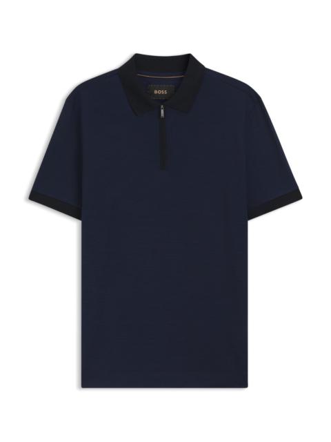BOSS REGULAR-FIT POLO SHIRT IN WOOL WITH ZIPPER PLACKET