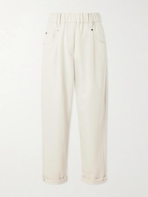Brunello Cucinelli Tapered Cotton-blend Trousers