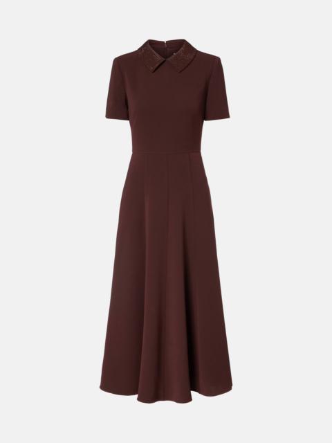 ROLAND MOURET Embellished cady midi dress