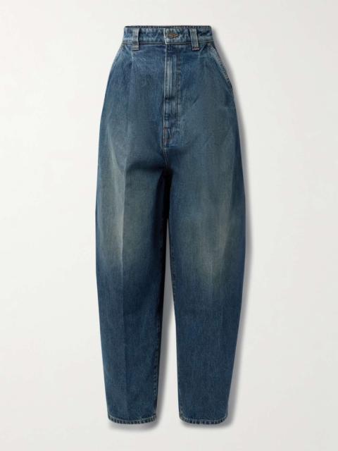 Ashford pleated high-rise tapered jeans