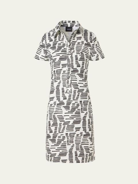AKRIS Dance Movements Linen Toile Polo Dress