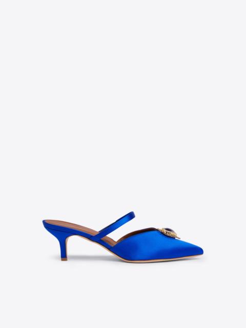 Marla 45 Blue Satin Mules