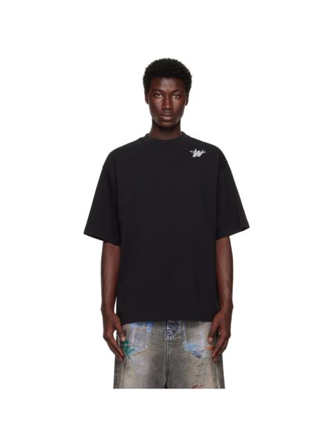 We11done Black 'WD' Logo T-shirt