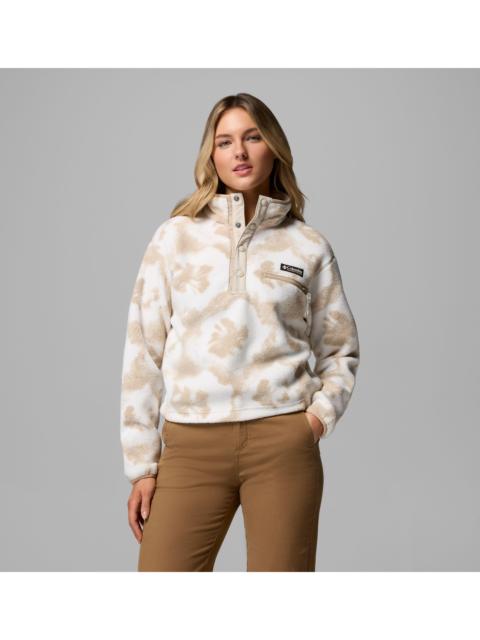 Columbia Women's Helvetia II Printed Cropped Half Snap Fleece Pullover