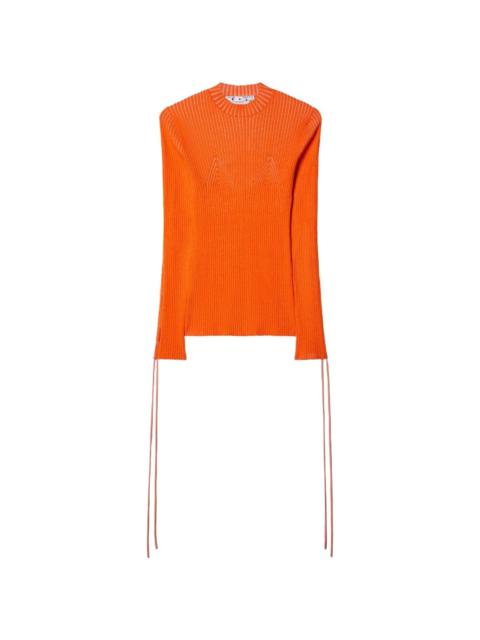 Off-White Vanise lace-up sleeve knitted top