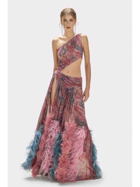 PatBO TWIST FEATHER GOWN