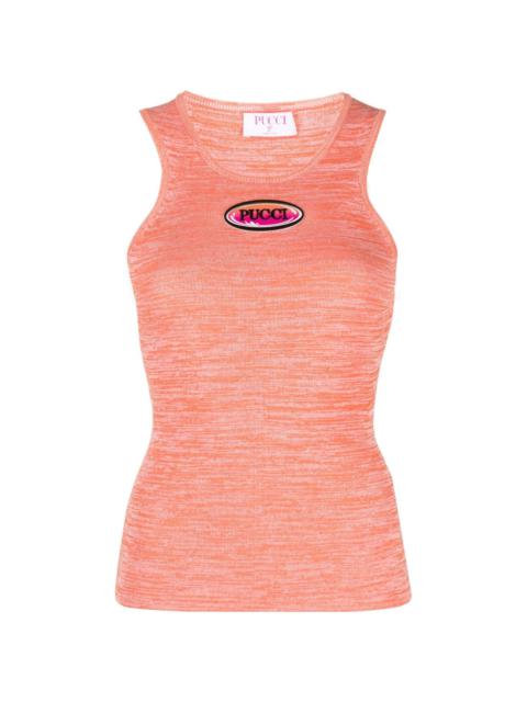 logo-appliquÃ© knit tank top