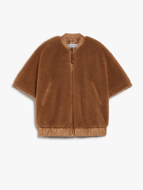 Max Mara BRIOSE Teddy fabric bomber jacket cape