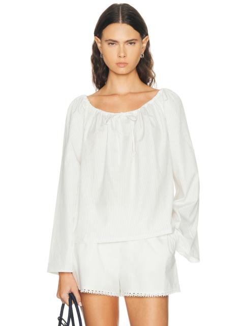 DONNI. The Pop Pinstripe Tie Top