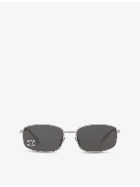 CELINE CL40285U Triomphe Square-Frame Metal Sunglasses