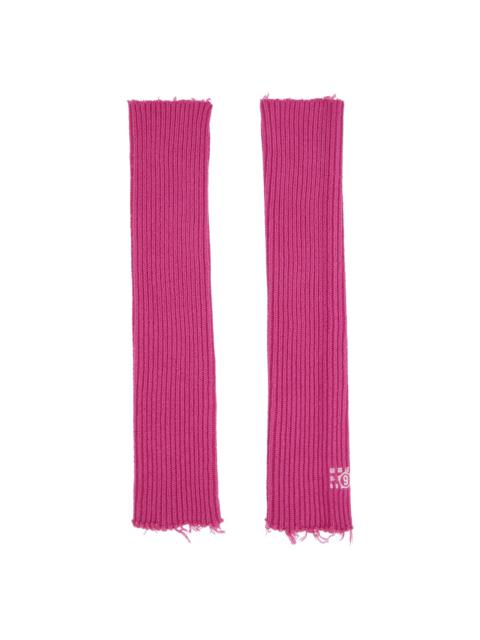 Pink Ribbed Arm Warmers
