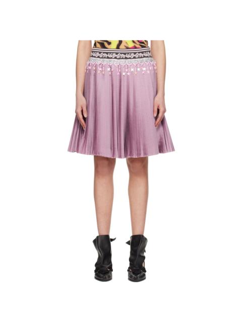 Chopova Lowena Pink Stacey Knitted Pleated Midi Skirt