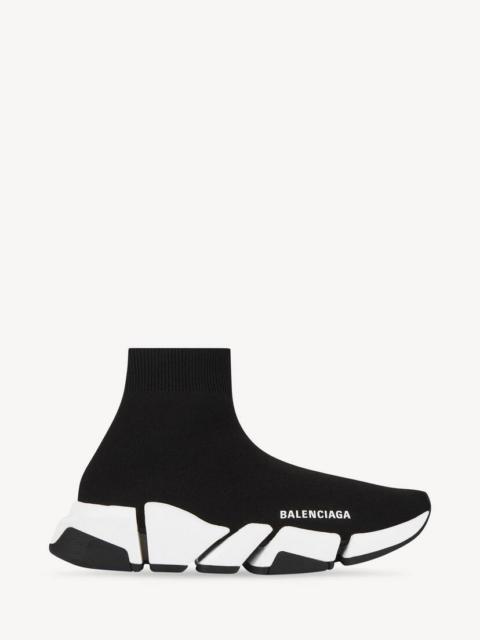 BALENCIAGA 여자의 속도 2.0는 까만/백색에 있는 Knit Sneaker Bicolor 유일한을 재생했습니다