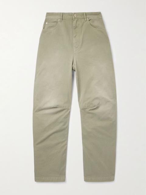 Loewe + Paula's Ibiza Barrel-Leg Cotton-Twill Trousers Green