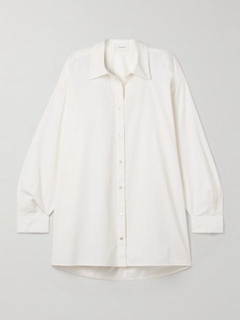 The Row Luka Oversized Cotton And Cashmere-blend Twill Shirt