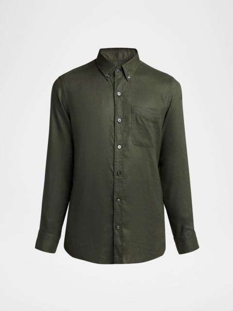 TOM FORD Men's Slim-Fit Gabardine Button-Down Shirt