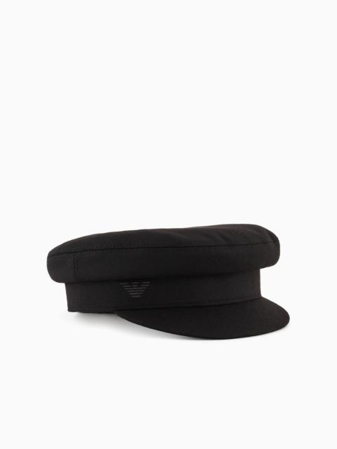 EMPORIO ARMANI Wool cloth beret with visor