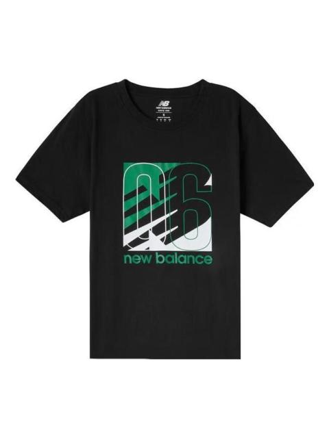 New Balance Printed Round Neck Tee 'Black Green' MT11909-BK
