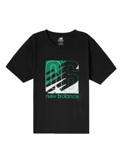 New Balance New Balance Printed Round Neck Tee 'Black Green' MT11909-BK
