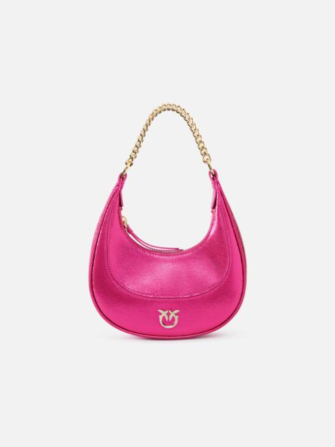 PINKO METALLIC LEATHER BRIOCHE BAG MINI HANDBAG
