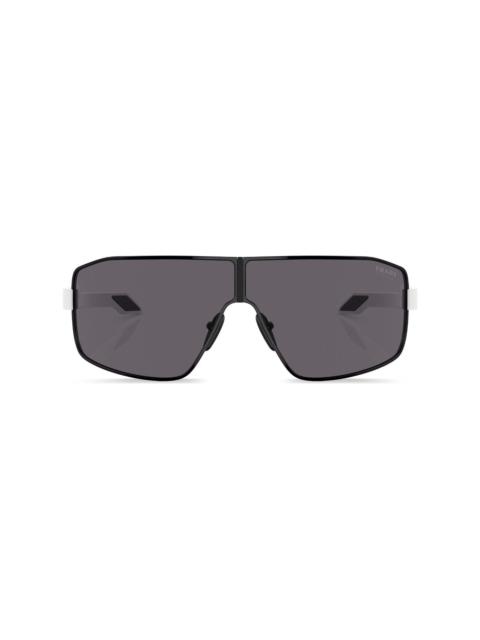 logo-print oversize-frame sunglasses