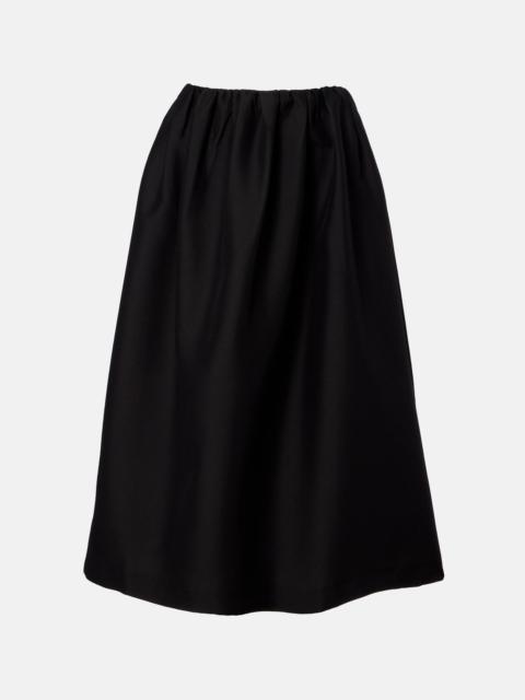 TOTEME Gathered wool and silk midi skirt
