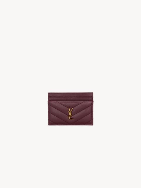 SAINT LAURENT CASSANDRE CARD CASE IN GRAIN DE POUDRE LEATHER
