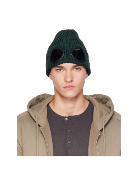 C.P. Company Green Extrafine Merino Wool Goggle Beanie